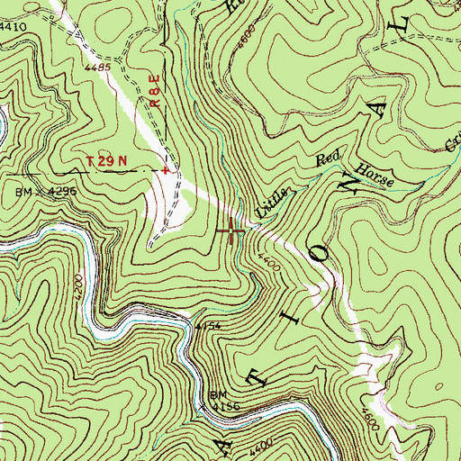 Topographic Map of Little Red Horse Creek, ID