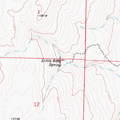 Topographic Map of Little Rock Spring, ID
