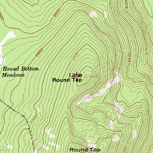 Topographic Map of Little Round Top, ID