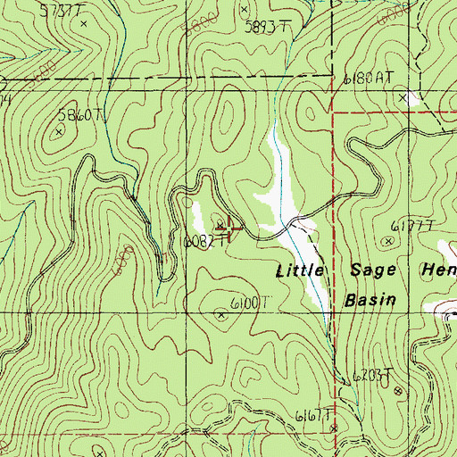 Topographic Map of Little Sage Hen Basin, ID