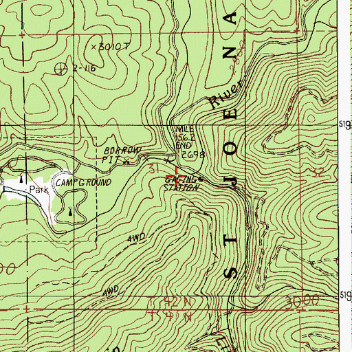 Topographic Map of Little Sand Creek, ID