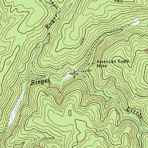 Topographic Map of Little Siegel Creek, ID
