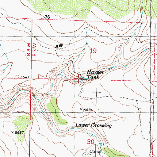 Topographic Map of Harper Tank, AZ