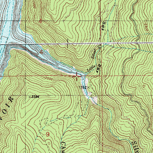 Topographic Map of Little Silver Creek, ID