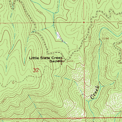 Topographic Map of Little Slate Creek Saddle, ID