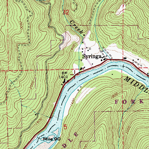Topographic Map of Little Smith Creek, ID