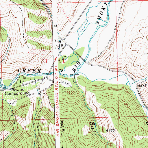 Topographic Map of Little Smoky Creek, ID