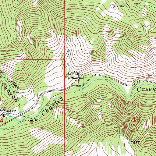 Topographic Map of Little Spring, ID
