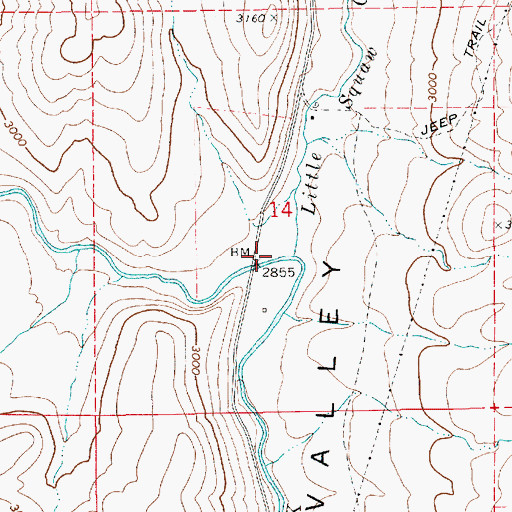 Topographic Map of Little Squaw Creek, ID