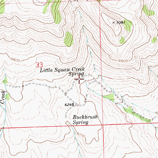 Topographic Map of Little Squaw Creek Spring, ID