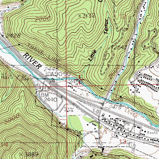 Topographic Map of Little Terror Gulch, ID
