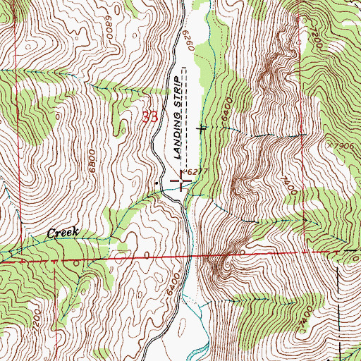 Topographic Map of Little Wickiup Creek, ID