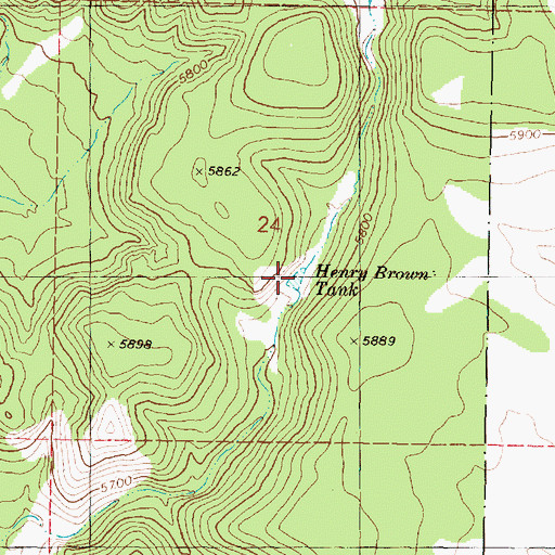 Topographic Map of Henry Brown Tank, AZ