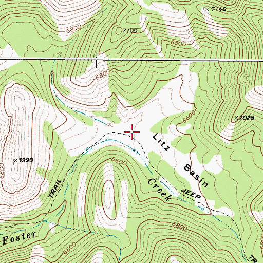 Topographic Map of Litz Basin, ID