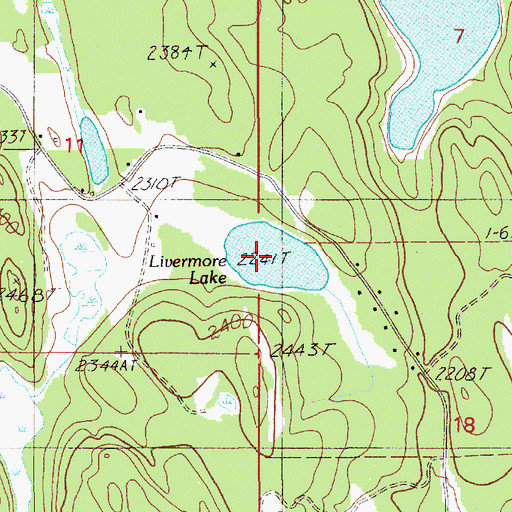 Topographic Map of Livermore Lake, ID