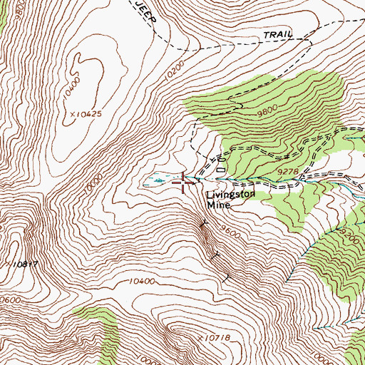Topographic Map of Livingston Mine, ID