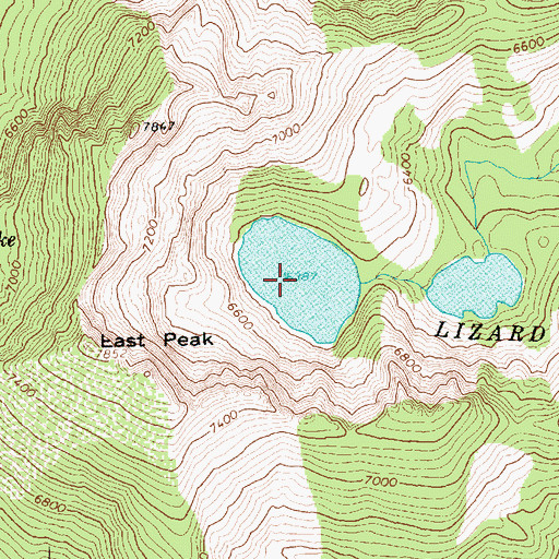 Topographic Map of Lizard Lakes, ID