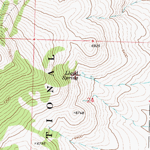 Topographic Map of Lloyd Spring, ID