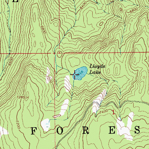 Topographic Map of Lloyds Lake, ID