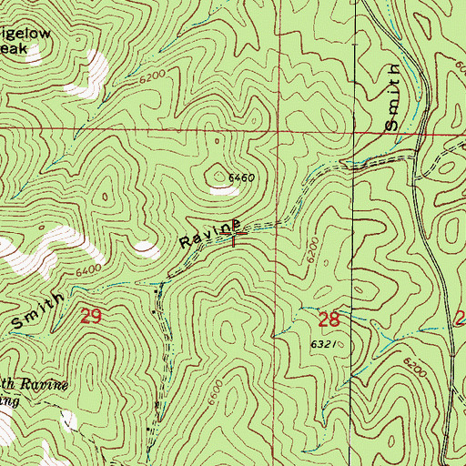 Topographic Map of Hidden Smith Ravine Spring, AZ