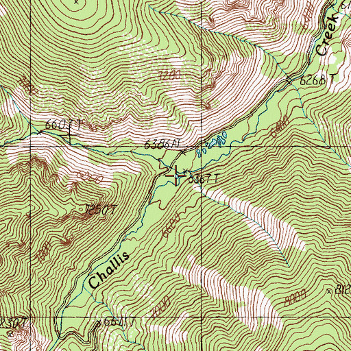 Topographic Map of Lodgepole Creek, ID