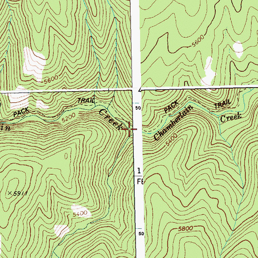 Topographic Map of Lodgepole Creek, ID