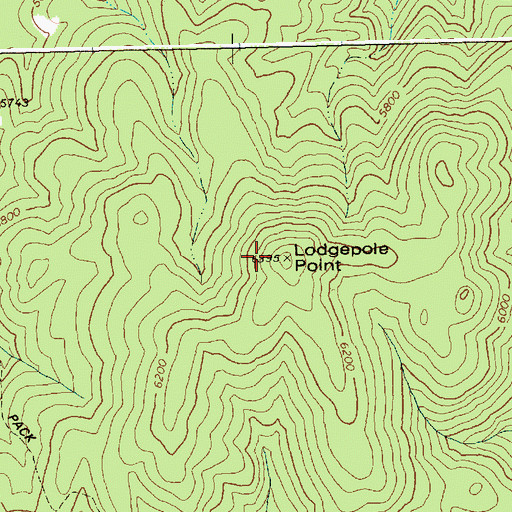 Topographic Map of Lodgepole Point, ID