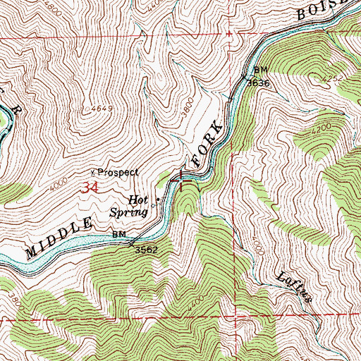 Topographic Map of Loftus Creek, ID