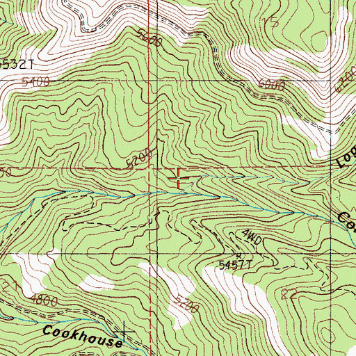Topographic Map of Log Cabin Gulch, ID