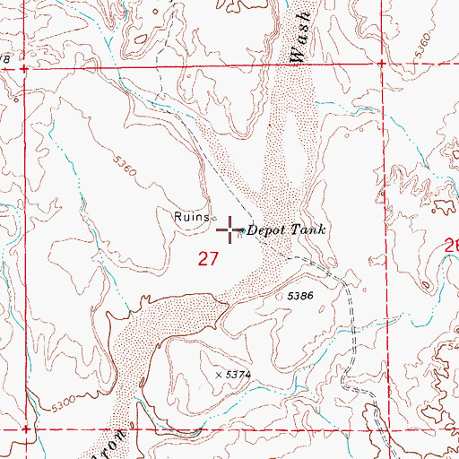 Topographic Map of Depot Tank, AZ