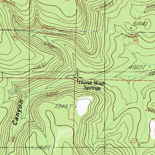 Topographic Map of Horse Wash Springs, AZ