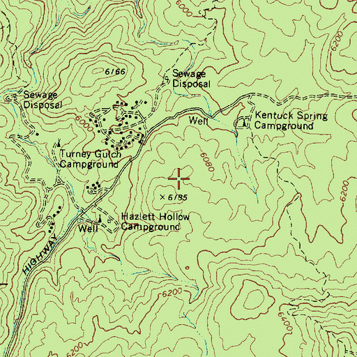 Topographic Map of Horsethief Basin Recreation Area, AZ