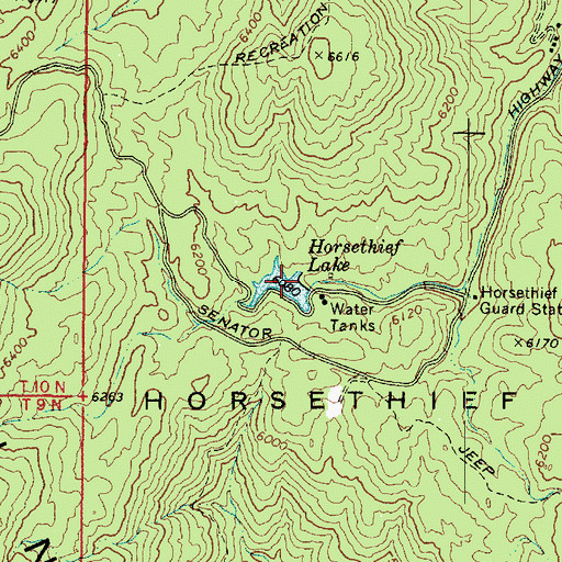 Topographic Map of Horsethief Dam, AZ