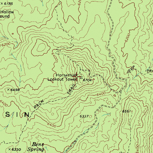 Topographic Map of Horsethief Lookout Tower, AZ