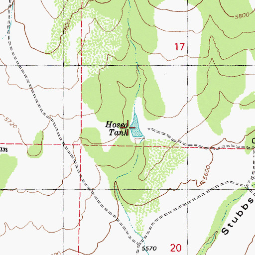 Topographic Map of Hosea Tank, AZ