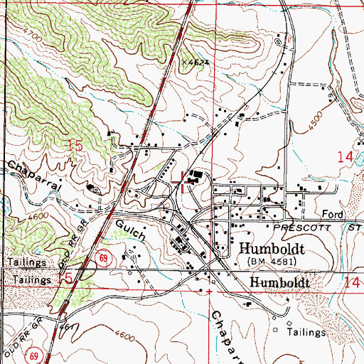 Topographic Map of Humboldt Junior High School, AZ