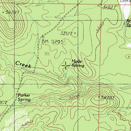 Topographic Map of Hyde Spring, AZ
