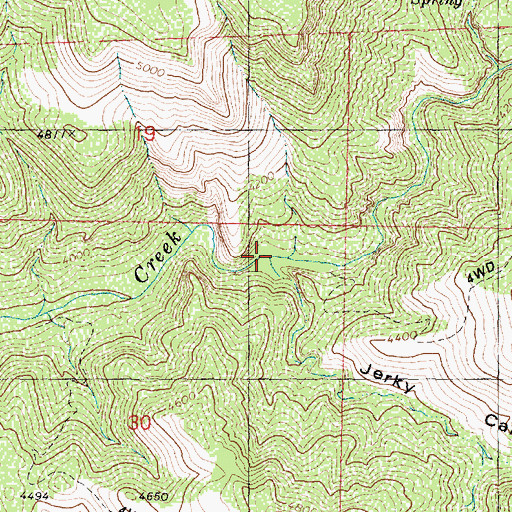 Topographic Map of Jerky Canyon, AZ