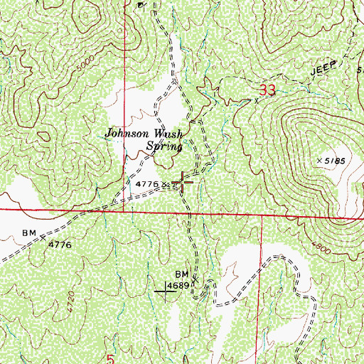 Topographic Map of Johnson Wash Ranger Station, AZ