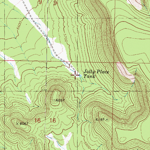 Topographic Map of Jolly Place Tank, AZ