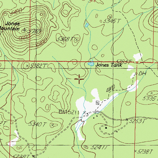 Topographic Map of Jones Tank, AZ