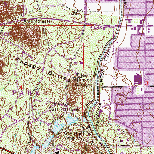Topographic Map of Desert Botanical Gardens, AZ