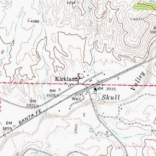 Topographic Map of Kirkland Elementary School, AZ