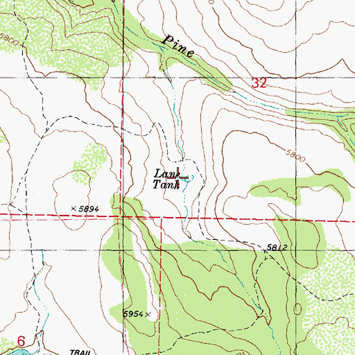 Topographic Map of Lane Tank, AZ
