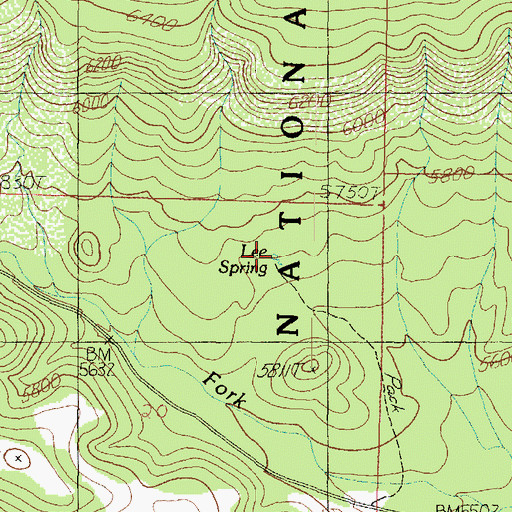 Topographic Map of Lee Spring, AZ