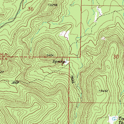 Topographic Map of Left Hand Spring, AZ