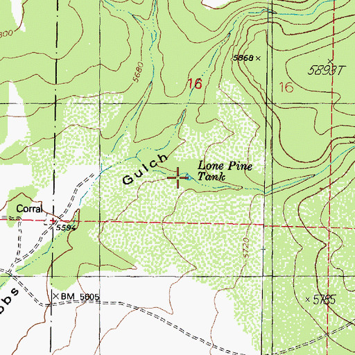 Topographic Map of Lone Pine Tank, AZ