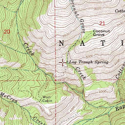 Topographic Map of Log Trough Spring, ID