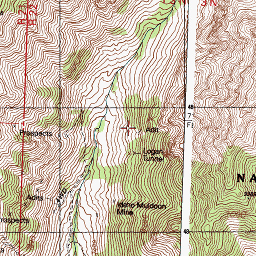 Topographic Map of Logan Tunnel, ID