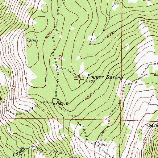 Topographic Map of Logger Spring, ID